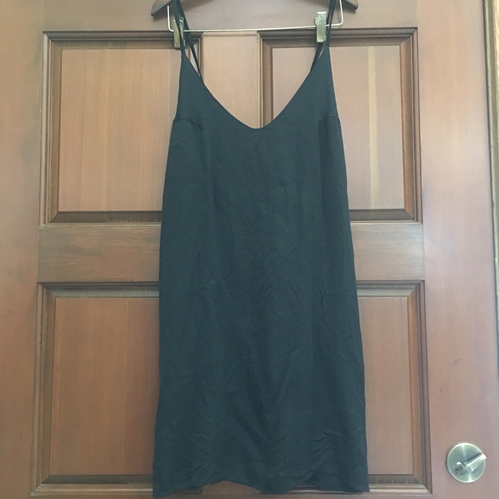NWT AE Don’t Ask Why Classic Black Slip Dress